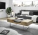 Couchtisch >REWA< in Asteiche furniert / Glas / Metall - 110x40x60 (BxHxT)