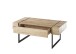 Couchtisch >PAPHOS< Schublade, Asteiche furniert / schwarz - 110x45x60cm (BxHxT)