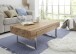 Couchtisch >BIRMINGHAM< Schublade, Eiche furniert / Edelstahl-Optik - 110x40x60 (BxHxT)