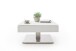 Couchtisch >MARIKO< mit Stauraum, weiss, MDF/ Metall/ Sicherheitsglas - 75x38x75cm (BxHxT)