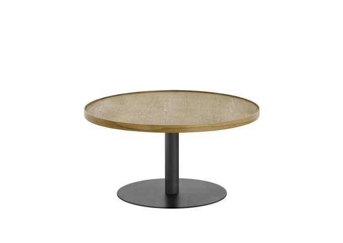 Couchtisch >MONTEVERDE< in Eiche furniert, Holzwerkstoff/ Metall - 40x80cm (HxD)