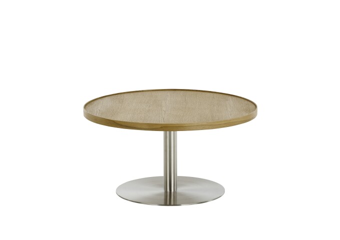 Couchtisch >MONTEVERDE< in Eiche furniert, Holzwerkstoff/ Metall - 40x80cm (HxD)