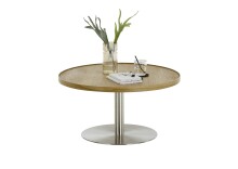 Couchtisch >MONTEVERDE< in Eiche furniert, Holzwerkstoff/ Metall - 40x80cm (HxD)