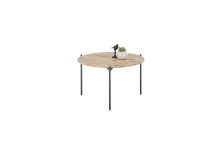 Couchtisch >ASSUAN< in Eiche, Massivholz / Metall - 33x55cm (HxD)