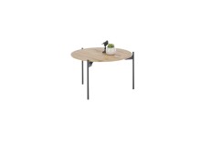 Couchtisch >ASSUAN< in Eiche, Massivholz / Metall - 33x55cm (HxD)