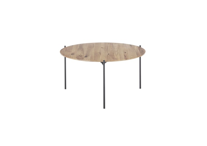 Couchtisch >ASSUAN< in eichenfarben, Massivholz/ Metall - 38x74cm (HxD)