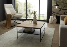 Couchtisch >MINERAL< in Eiche, Massivholz / Metall...