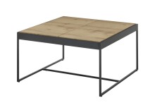 Couchtisch >LARKANA< in Eiche furnier, Holzwerkstoff / Metall - 83x45x83 (BxHxT)