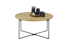 Couchtisch >TREVISO< in Eiche, Massivholz / Metall - 40x80cm (HxD)