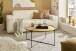 Couchtisch >TREVISO< in Eiche, Massivholz / Metall - 40x80cm (HxD)