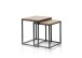Satztisch >SAKURA< (2er Set) in Asteiche, Massivholz / Metall - 50x50x40cm + 45x45x37cm (B/H/T)