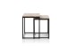 Satztisch >SAKURA< (2er Set) in Asteiche, Massivholz / Metall - 50x50x40cm + 45x45x37cm (B/H/T)