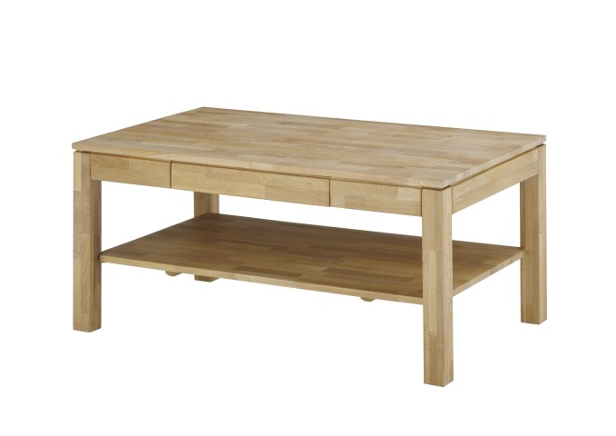 Couchtisch >SALEM< mit Schublade, Kernbuche, Massivholz - 115x54x70cm (BxHxT)