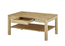 Couchtisch >SALEM< mit Schublade, Asteiche, Massivholz - 115x54x70cm (BxHxT)