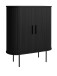 Barschrank >NOLA< in Eiche schwarz, MDF furniert - 130x75x40cm (BxHxT)