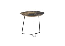 Beistelltisch >MIRANDELA< in floraler Druck, Mango Massivholz - 55x50x55 (BxHxT)