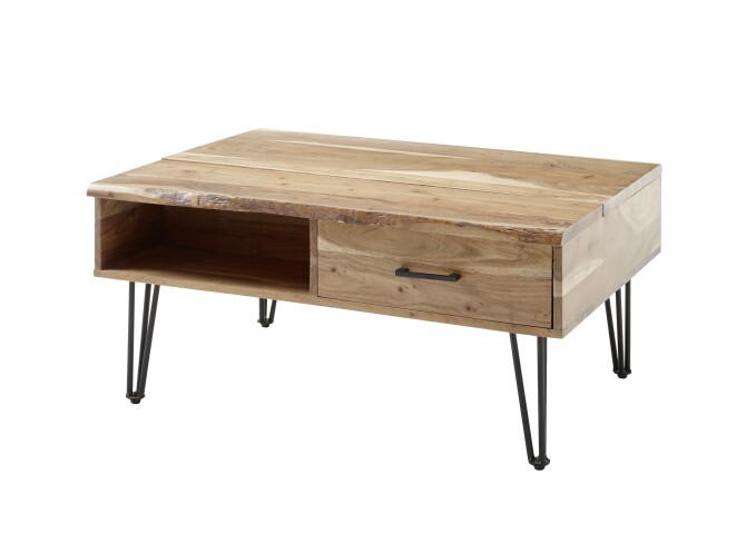 Couchtisch >MUSTIQUE< in holzfarben, Akazie natur massiv - 110x50x72cm (BxHxT)