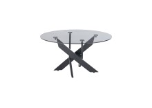 Couchtisch >KOPENHAGEN< in Klarglas / schwarz - 45x80 (HxD)