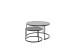 Satztisch >CHESTER< (2er-Set) schwarz, Metall/ Glas -  74/42/74 cm + 55/35/55 cm  (BxHxT)