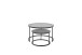 Satztisch >CHESTER< (2er-Set) schwarz, Metall/ Glas -  74/42/74 cm + 55/35/55 cm  (BxHxT)
