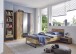 Einzelbett >TEXEL< Liegefl. 90x200cm, PLANKENEICHE Dekor + GRAFIT - 96x71x204cm (BxHxT)