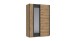 Schwebetürenschrank >TEXEL< mit Spiegel, in PLANKENEICHE Dekor + GRAPHIT - 180x198x65 (BxHxT)