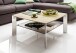 Couchtisch >NELIA< Glasablage, Eiche, Massivholz - 80x41x80cm (BxHxT)