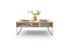 Couchtisch >HILARY< Glasablage, Eiche, Massivholz - 110x39x70cm (BxHxT)