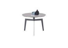 Beistelltisch >BUENA VISTA< in grau, Glas-Keramik/ Metall - 45x60cm (HxD)