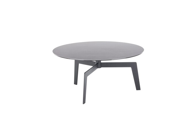 Couchtisch >BUENA VISTA< in grau, Glas-Keramik / Metall - 38x80cm (HxD)