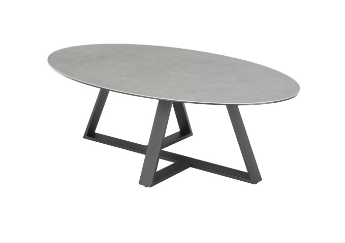 Couchtisch >ELBING< in grau, Glas-Keramik / Metall - 120x38x70cm (BxHxT)