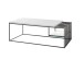 Couchtisch >JUBA< in weiss, Holzwerkstoff / Metall/ Klarglas - 120x40x60 (BxHxT)