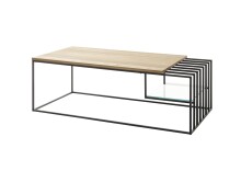 Couchtisch >JUBA< in Eiche, Massivholz / Metall /...