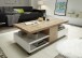 Couchtisch >RENNES< mit Fach+Schub, MDF weiss / Dekor Eiche - 120x40x60 (BxHxT)