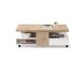 Couchtisch >RENNES< mit Fach+Schub, MDF weiss / Dekor Eiche - 120x40x60 (BxHxT)