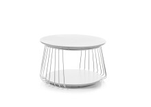 Couchtisch >VILNIUS< in weiss, MDF / Metall -...