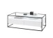 Couchtisch >EVORA< 2 Schübe, Ablage, weiss / Glas - 120x40x60 (BxHxT)