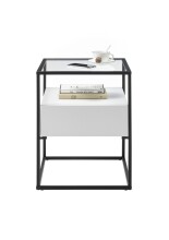 Beistelltisch >EVORA< Schublade, weiss, Holzwerkstoff / Metall - 43x54x43cm (BxHxT)