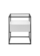 Beistelltisch >EVORA< Schublade, weiss, Holzwerkstoff / Metall - 43x54x43cm (BxHxT)