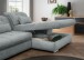 Polstergarnitur >Riordan< Schlaffunktion, Stauraum, Webstoff Corto silber - 314x104x184 (BxHxT)