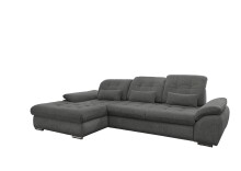 Polstergarnitur >Riordan< Schlaffunktion, Stauraum, Webstoff grau/braun - 314x104x184 (BxHxT)