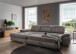 Polstergarnitur >Riordan< Schlaffunktion, Stauraum, Webstoff grau/braun - 314x104x184 (BxHxT)