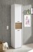 Hochschrank >Liguria< 2 Türen, 2 Schübe, weiß / evoke eiche Dekor - 38x191x35cm (BxHxT)