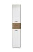 Hochschrank >Liguria< 2 Türen, 2 Schübe, weiß / evoke eiche Dekor - 38x191x35cm (BxHxT)