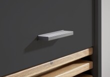 Waschbeckenunterschrank >Liguria< Anthrazit / Evoke Eiche Dekor - 80x64x40 (BxHxT)