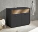 Waschbeckenunterschrank >Liguria< Anthrazit / Evoke Eiche Dekor - 80x64x40 (BxHxT)