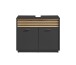 Waschbeckenunterschrank >Liguria< Anthrazit / Evoke Eiche Dekor - 80x64x40 (BxHxT)
