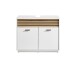 Waschbeckenunterschrank >Liguria< in Weiß / Evoke Eiche Dekor - 80x64x40 (BxHxT)