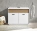 Waschbeckenunterschrank >Liguria< in Weiß / Evoke Eiche Dekor - 80x64x40 (BxHxT)