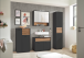 Badkommode >Liguria< in Anthrazit / Evoke Eiche Dekor - 60x106x35cm (BxHxT)